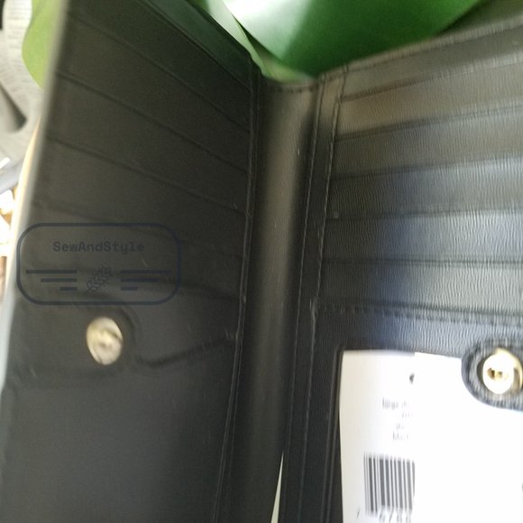 Kate Spade NWT Kate Spa Staci Ditsy Buds Large Slim Bifold Wallet in Black - Picture 9 of 14